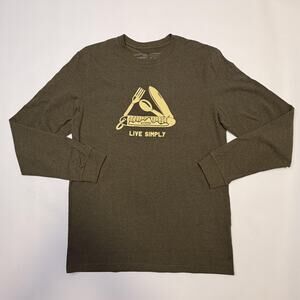 Patagonia Shirt Mens Small Green Long Sleeve Live Simply Graphic T Shirt